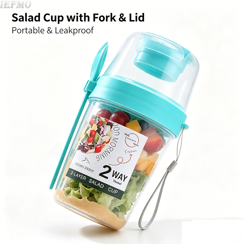 Meal Prep Yogurt Bowl - 이동식 샐러드 볼 세트 (내장 포크
