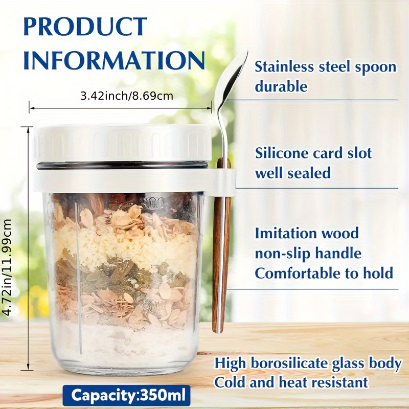 1개/2개 유리 오트밀 컵, 뚜껑과 스푼이 있는 오버나 - Meal Prep Glass 리뷰 및 가격
