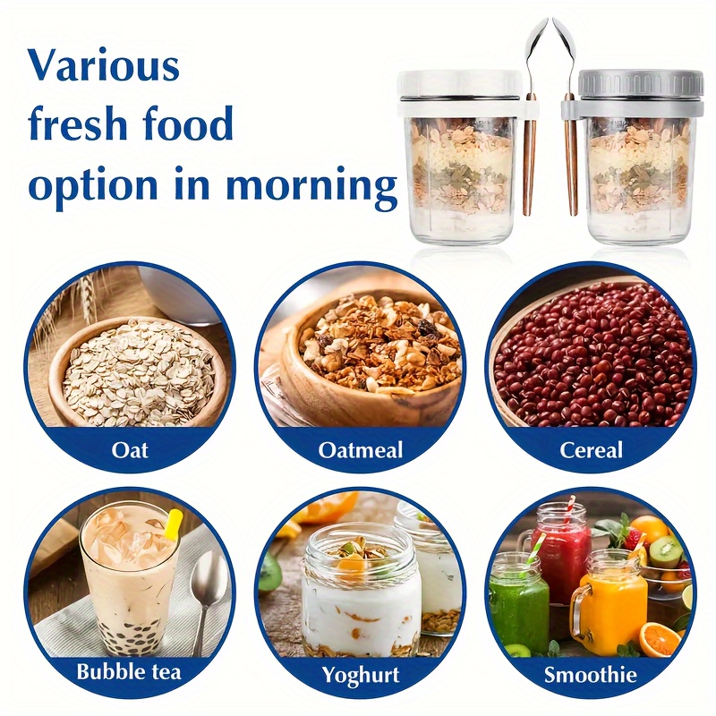 1개/2개 유리 오트밀 컵, 뚜껑과 스푼이 있는 오버나 - Meal Prep Glass 리뷰 및 가격