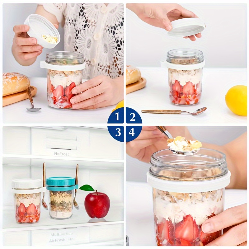 1개/2개 유리 오트밀 컵, 뚜껑과 스푼이 있는 오버나 - Meal Prep Glass 리뷰 및 가격