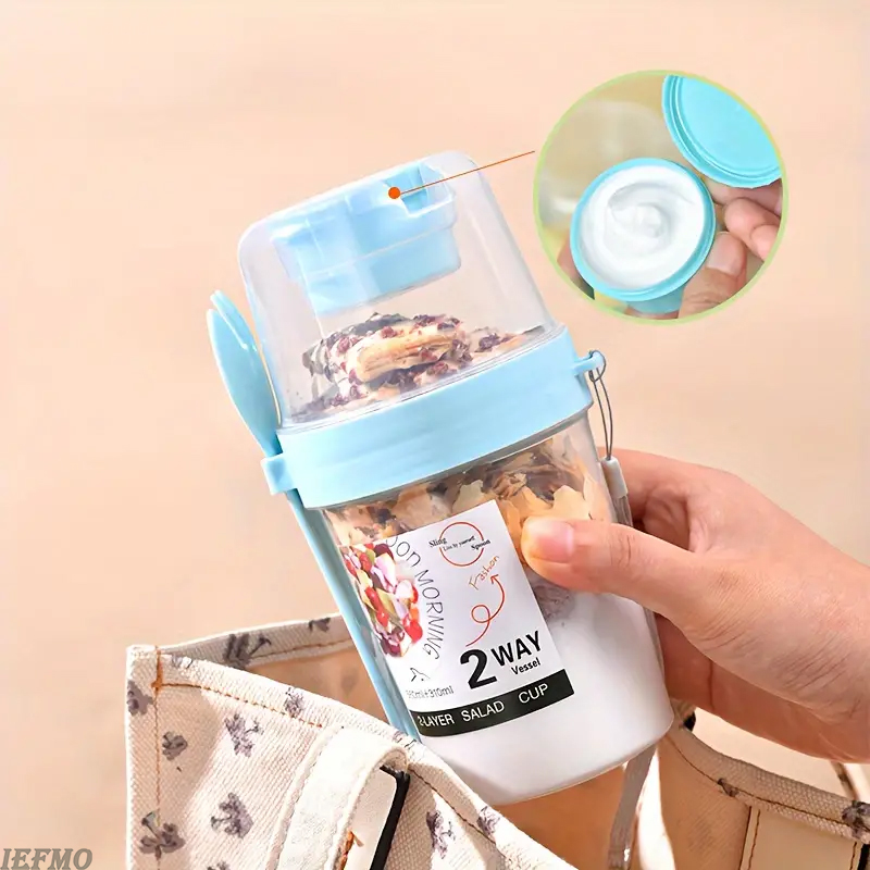 이동식 샐러드 볼 세트 (내장 포크 및 뚜껑 포함) 휴 - Meal Prep Yogurt Bowl 리뷰 및 가격