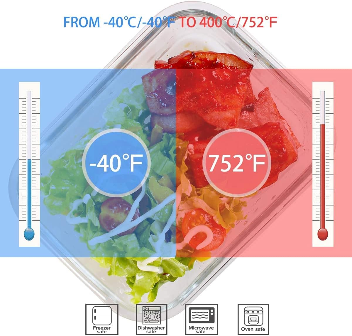 뚜껑이 있는 18개의 유리 식품 보관 용기 세트, 9개 - Meal Prep Glass 리뷰 및 가격