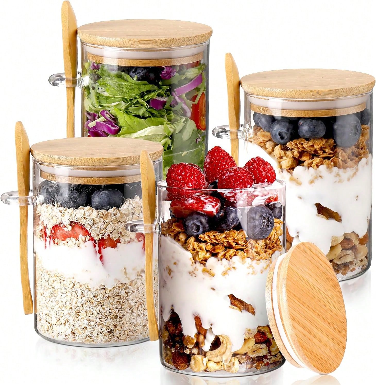 4개 세트 오버나이트 오트밀 용기, 현대적인 디자인의  - Meal Prep Yogurt Parfait 리뷰 및 가격