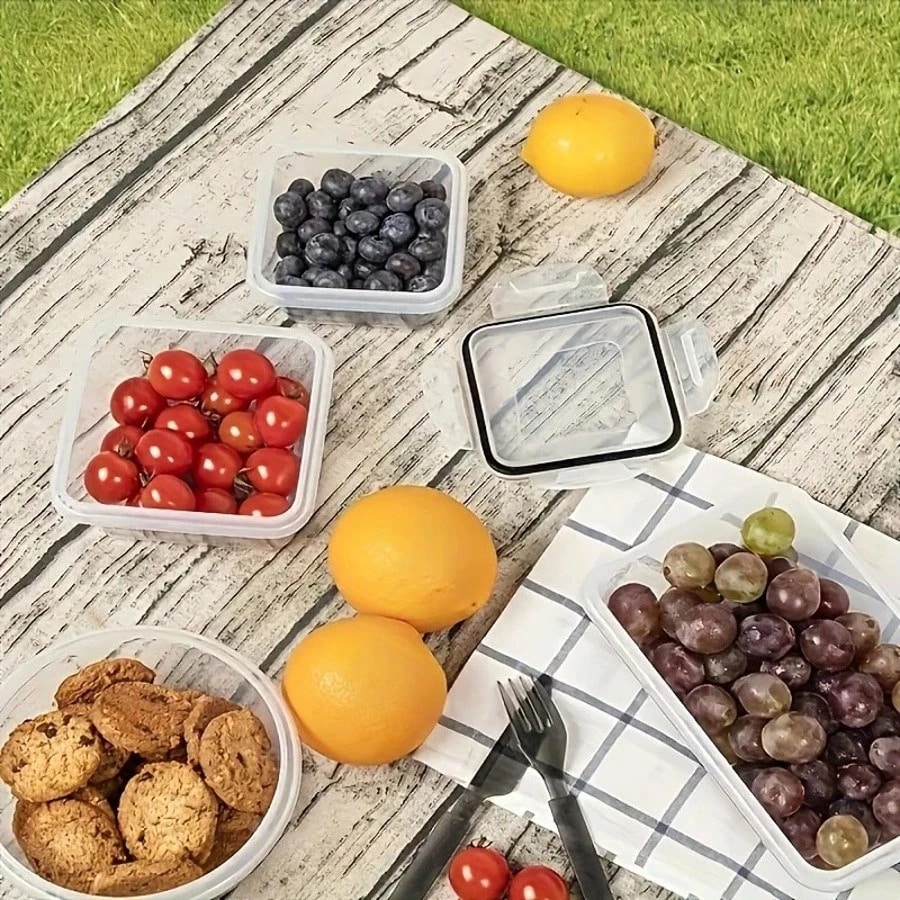 12개의 플라스틱 밀봉 식품 보관 상자, 곡물과 과일  - Meal Prep Glass 리뷰 및 가격