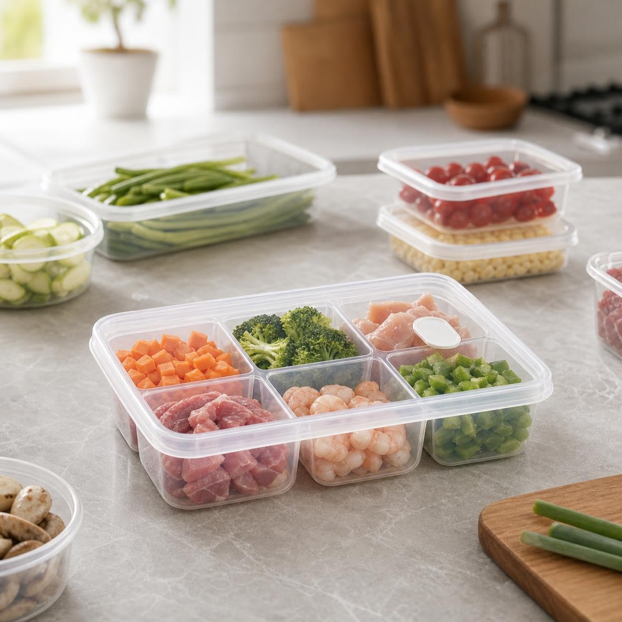 6칸 식품 등급 냉동 보관함 대용량 식사 준비 용기 ( - Meal Prep Frozen Food 리뷰 및 가격