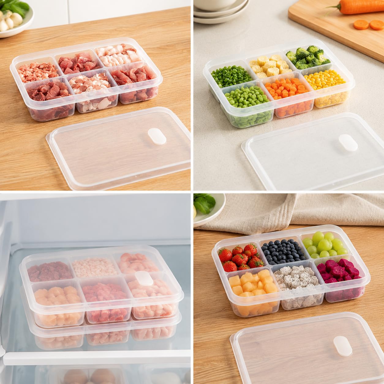 6칸 식품 등급 냉동 보관함 대용량 식사 준비 용기 ( - Meal Prep Frozen Food 리뷰 및 가격