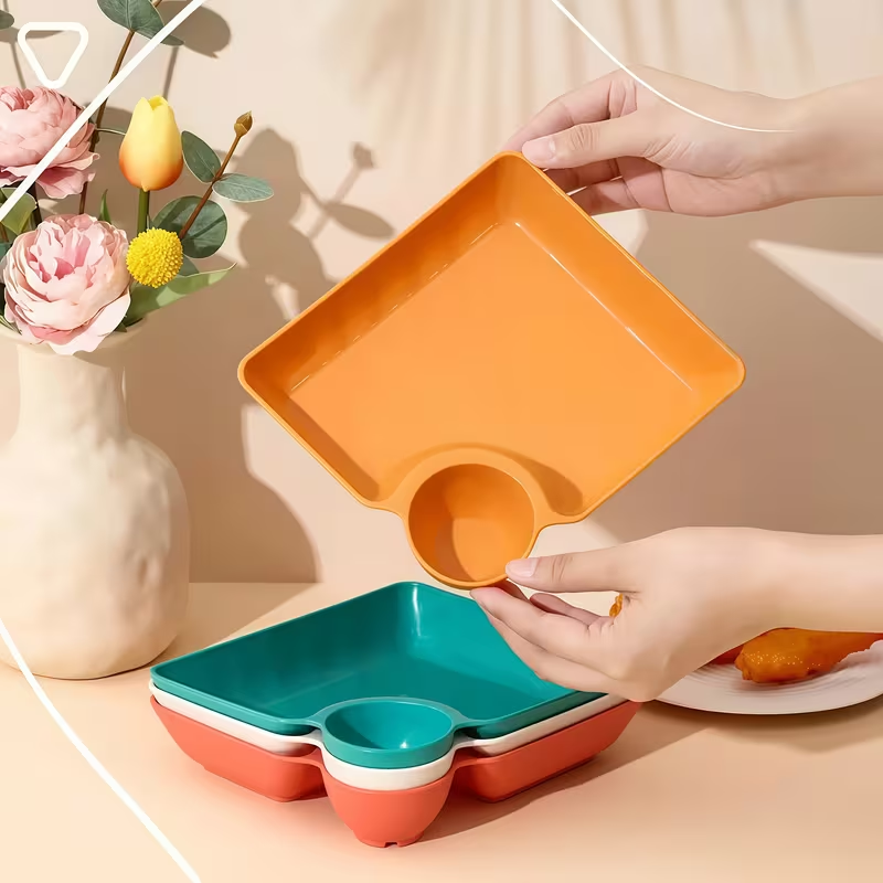 8피스 사각 만두 접시 세트, 소스 분리형 플라스틱 서 - Meal Prep Easy 리뷰 및 가격